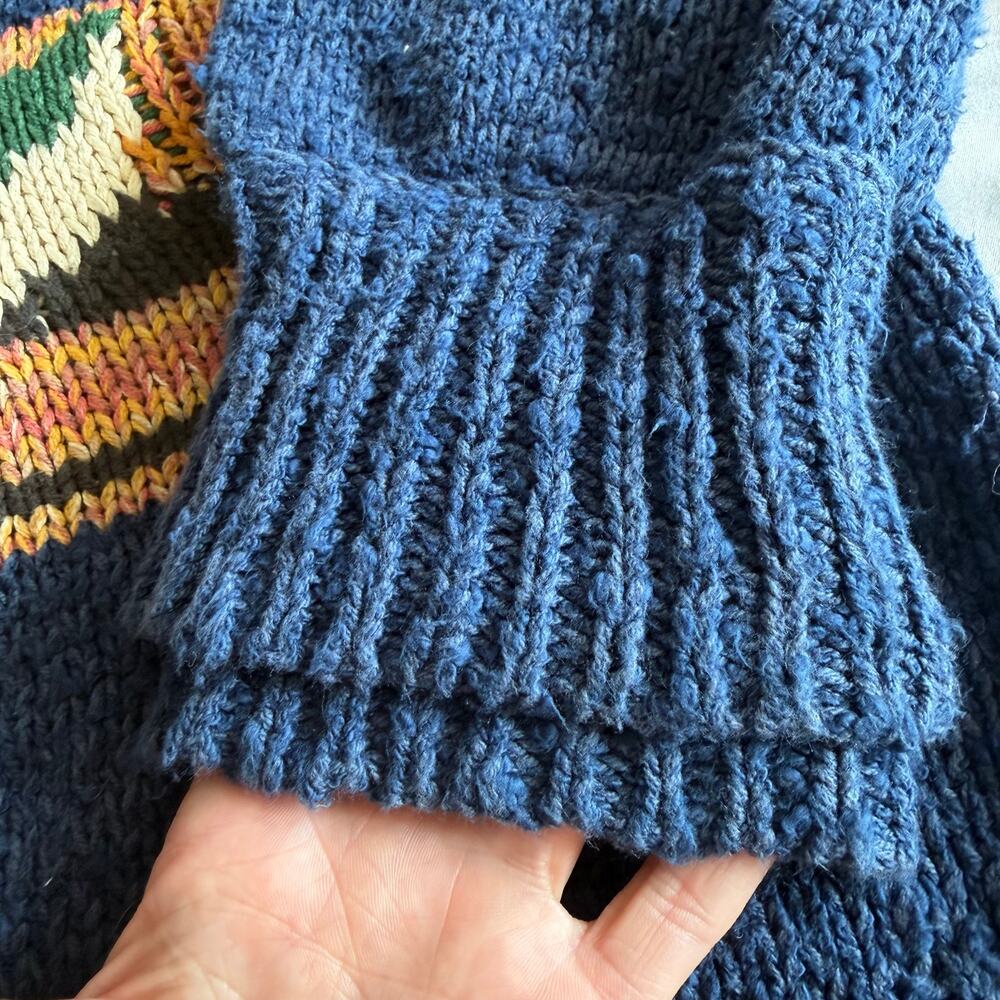 BDG Urban Outfitters Mallard Duck Sweater Women’s Medium Blue Striped Cotton - Picture 8 of 10